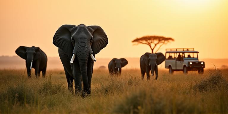 Safari africano con vida salvaje